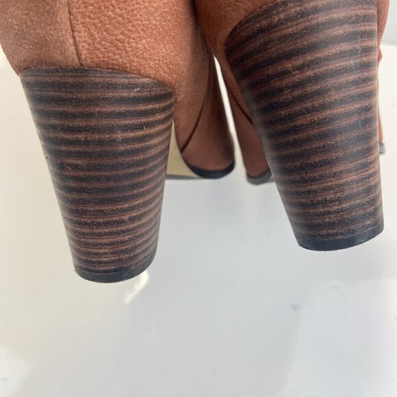 Cole Haan Grand OS Leather Ankle Boots with Block Heel Side Zipper Brown W 6.5B - Picture 9 of 12